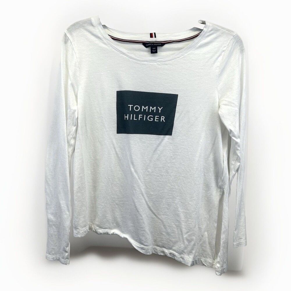 Tommy Hilfiger Sport Size Small T shirt Color White Long sleeve Logo